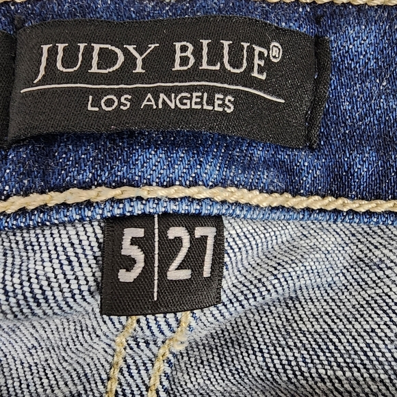 Judy Blue Jeans Boyfriend Fit Distressed Factory Fade Medium Blue Size 5/27 - Picture 3 of 15